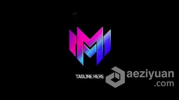 AE模板-强大能量爆炸多彩粒子霓虹灯小故障标志AE模板下载 Neon Glitch Logo Reveal - AE资源网 www.aeziyuan.com