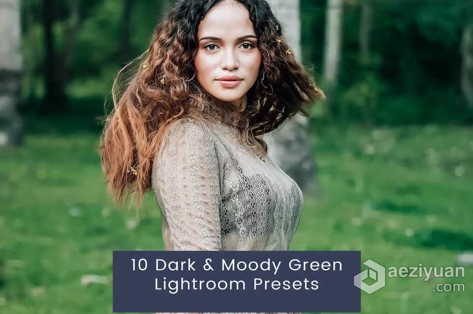 暗绿色情绪人像Lightroom预设 10 Dark &amp; Moody Green Lightroom Presets - AE资源网 www.aeziyuan.com