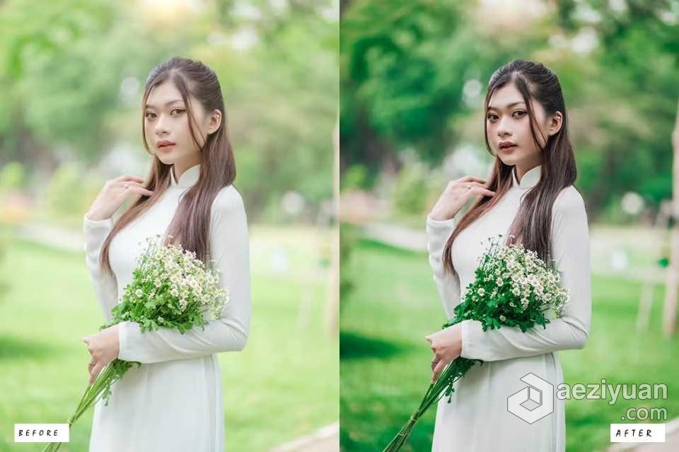 暗绿色情绪人像Lightroom预设 10 Dark &amp; Moody Green Lightroom Presets - AE资源网 www.aeziyuan.com