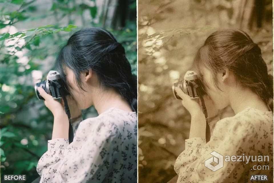 梦幻复古颗粒胶片lr预设 Vintage Retro Film Look Lightroom Preset - AE资源网 www.aeziyuan.com