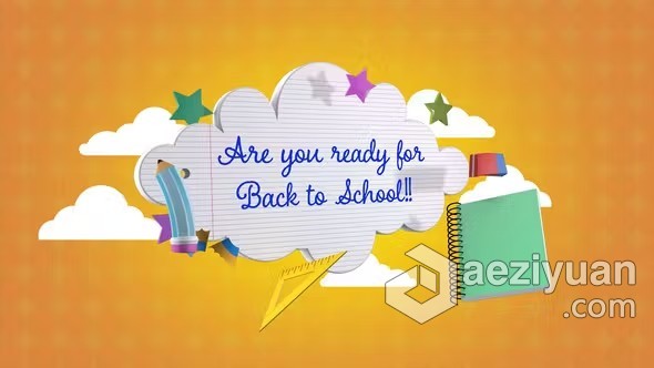 AE模板-多彩明亮卡通图形动画制作儿童教育宣传视频AE模板下载 Back to School Promo - AE资源网 www.aeziyuan.com