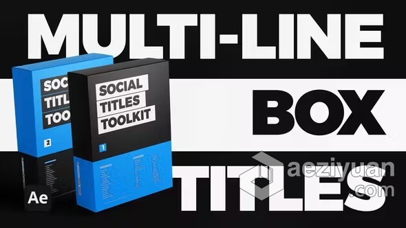 AE模板-创建方框标题视频字幕社交标题文本工具包AE模板下载 Social Titles Toolkit - AE资源网 www.aeziyuan.com