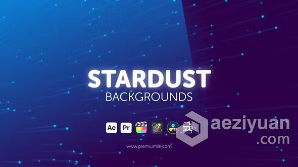 AE与PR模板炫丽星尘背景下载 Stardust Backgrounds - AE资源网 www.aeziyuan.com