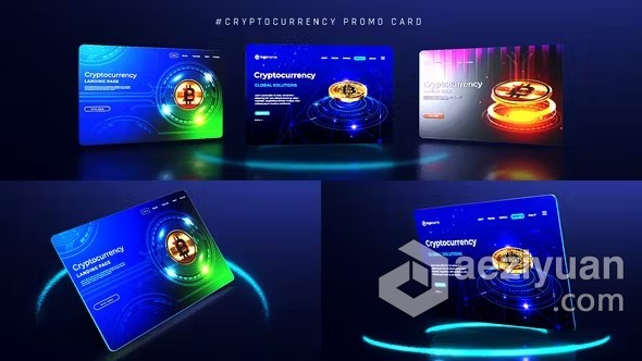 AE模板-加密货币宣传视频3D卡片展示AE模板下载 CRYPTOCURRENCY PROMO - AE资源网 www.aeziyuan.com