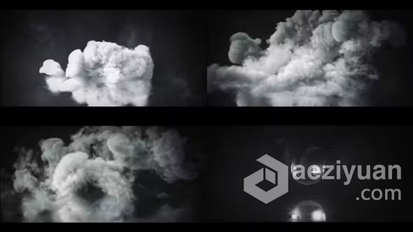 AE模板-爆炸烟雾尘土飞扬烟熏蒸汽标志文本动画AE模板下载 Fog Explosion Logo Text Reveal - AE资源网 www.aeziyuan.com