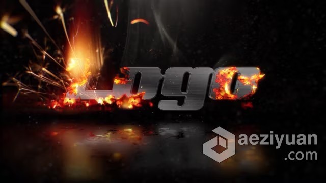 AE模板-火花LOGO火焰效果和粒子标志动画AE模板下载 Fire Logo - AE资源网 www.aeziyuan.com