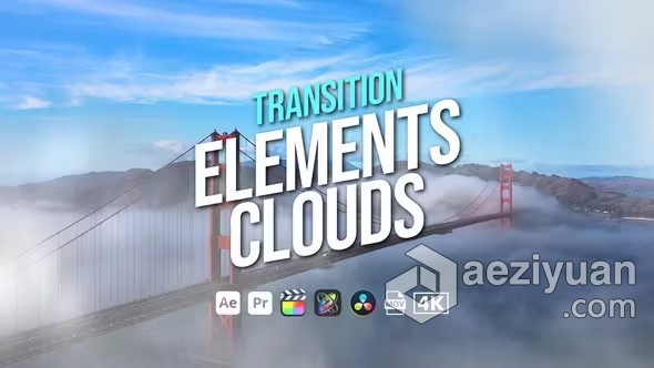 AE与PR转场模板白云过渡元素AE与PR转场模板下载 Transition Elements Clouds - AE资源网 www.aeziyuan.com