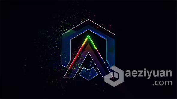 AE模板-快速五彩灯光闪烁电能粒子标志动画AE模板下载 Dynamic Logo Reveal - AE资源网 www.aeziyuan.com