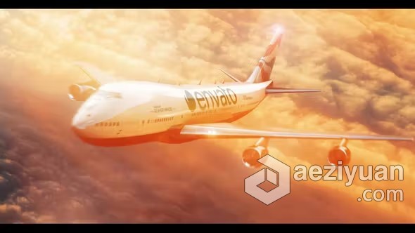 AE模板-飞机飞行LOGO天空商务旅行标志AE模板下载 Airplane Flight Sky Business Travel Logo - AE资源网 www.aeziyuan.com