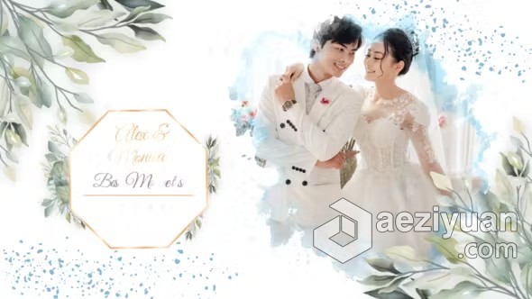 AE模板-水墨婚礼幻灯片照片相册动画AE模板下载 Ink Wedding Slideshow - AE资源网 www.aeziyuan.com