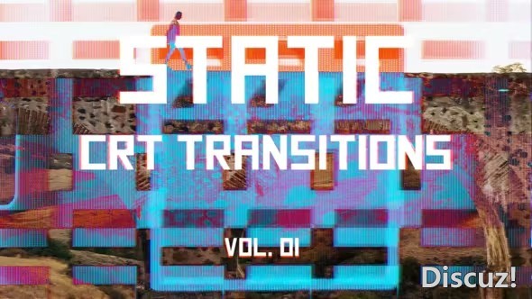 AE模板-CRT静态转场抽象复古故障过渡AE模板下载 CRT Static Transitions Vol. 01 - AE资源网 www.aeziyuan.com