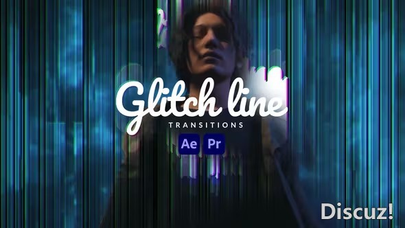 AE与PR转场模板科技失真毛刺故障线过渡 Glitch Line Transitions - AE资源网 www.aeziyuan.com