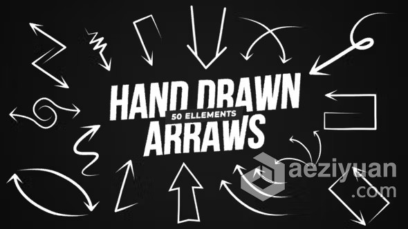 AE模板-50个手绘箭头动画元素AE模板下载 Hand Drawn Arrows - AE资源网 www.aeziyuan.com