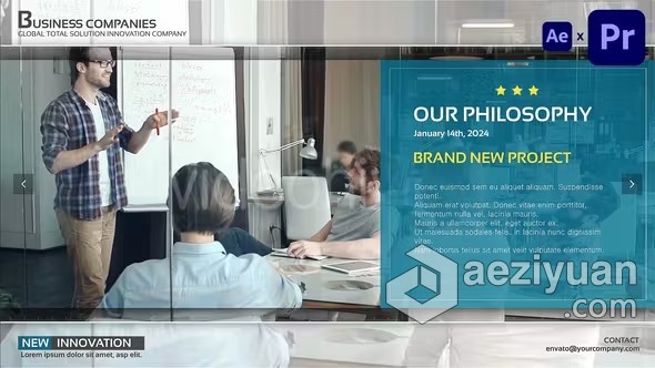 AE与PR模板-数字公司会议演示视频企业宣传片介绍 Corporate Presentation - AE资源网 www.aeziyuan.com