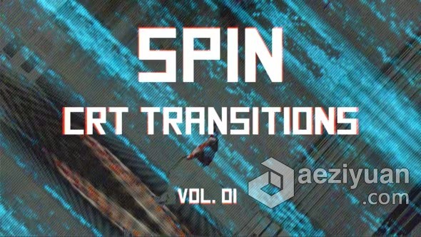 AE模板-录像带效果旋转转场过渡AE模板下载 CRT Spin Transitions Vol. 01 - AE资源网 www.aeziyuan.com