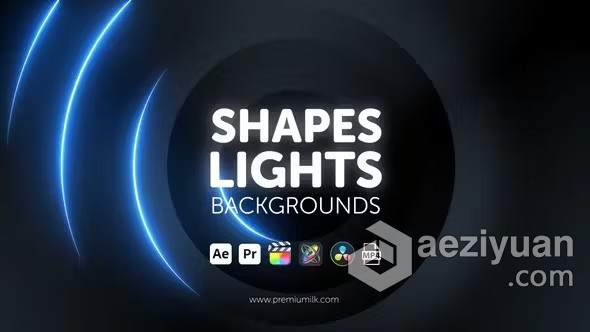 AE与PR模板-11个形状灯光背景动画 Shapes Lights Backgrounds - AE资源网 www.aeziyuan.com