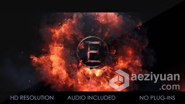 AE模板-爆炸烟雾火焰特效金属LOGO片头动画视频AE模板下载 Cinematic Fire Logo - AE资源网 www.aeziyuan.com