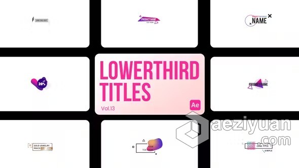 AE模板-标题社交媒体视频字幕企业描述介绍文本AE模板下载 Lowerthird Titles 13 for After Effects - AE资源网 www.aeziyuan.com