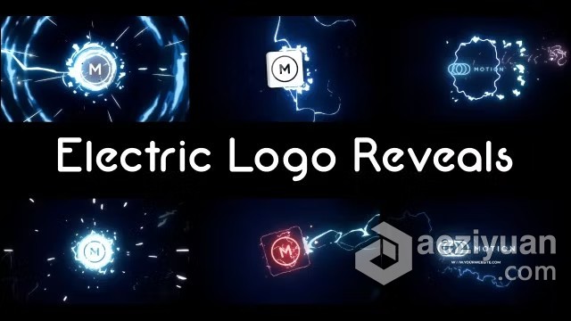 AE模板-6种闪电能量电动标志揭晓快速LOGO简短介绍AE模板下载 Electric Logo Reveals - AE资源网 www.aeziyuan.com