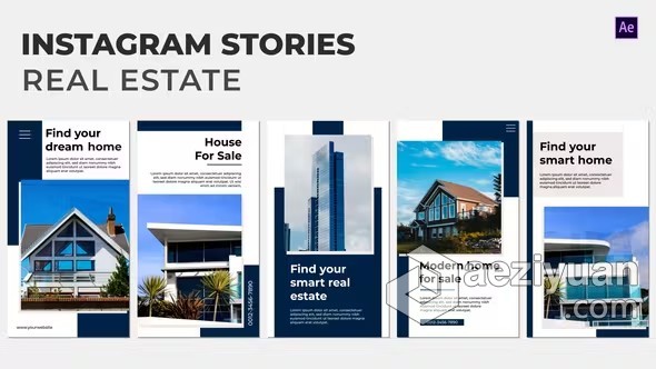 房地产竖屏宣传短片适合制作商业广告动态海报AE模板下载 Real Estate Instagram Stories宣传,短片,适合,制作,商业广告 - AE资源网 www.aeziyuan.com