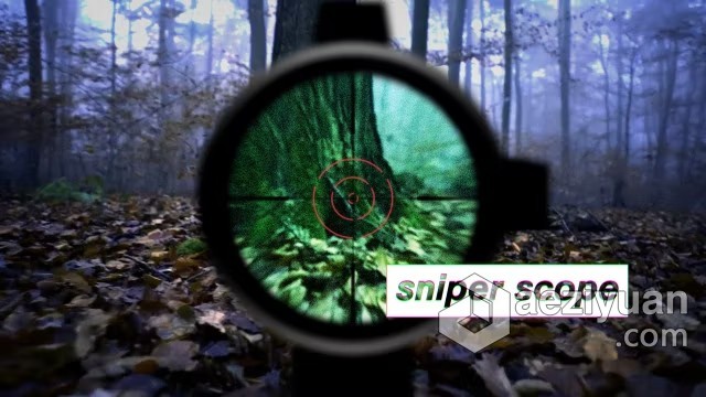 带有标题的狙击目标瞄准镜效果AE模板下载 Sniper Scope Target Replacement Title带有,标题,狙击,目标,瞄准镜 - AE资源网 www.aeziyuan.com