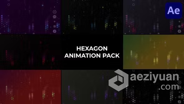 六边形动画数字风格背景视频效果AE模板下载 Hexagon Animation Pack for After Effects六边形,动画,数字,风格,背景 - AE资源网 www.aeziyuan.com