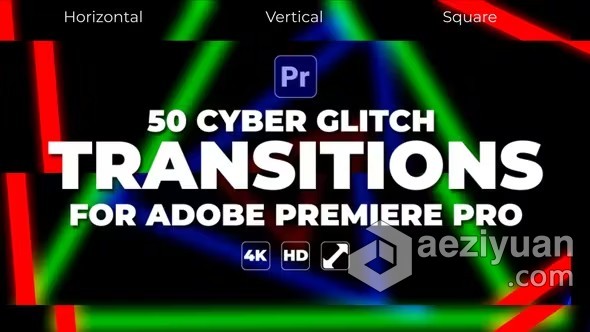 网络故障转场过渡PR模板下载 Cyber Glitch Transitions For Premiere Pro网络故障,转场,过渡,模板,下载 - AE资源网 www.aeziyuan.com