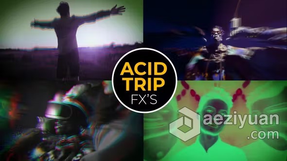 50种幻觉迷幻疯狂像差电影效果叠加元素PR模板下载 Acid Trip Effects幻觉,迷幻,疯狂,电影,效果 - AE资源网 www.aeziyuan.com