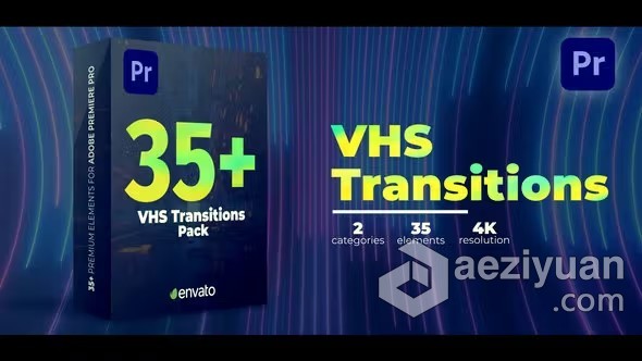 2个类别35+高质量VHS转场过渡元素PR模板下载 VHS Transitions类别,转场,过渡元素,元素,模板 - AE资源网 www.aeziyuan.com