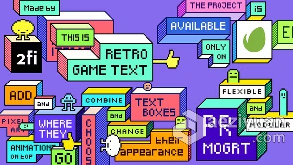 俄罗斯方块标题复古游戏文字像素艺术动画PR模板下载 Retro Game Text俄罗斯方块,方块,标题,复古游戏,游戏文字 - AE资源网 www.aeziyuan.com