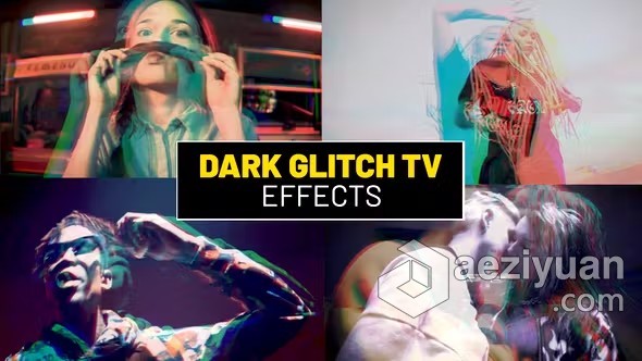 36种畸变艺术故障迷幻视觉特效动画效果PR模板下载 Dark Glitch TV畸变,艺术,故障,迷幻,特效动画 - AE资源网 www.aeziyuan.com