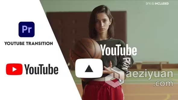 PR模板-抖音youtube网络视频标志LOGO过渡包装元素 Youtube Transitions pack模板,抖音,youtube,网络视频,标志 - AE资源网 www.aeziyuan.com