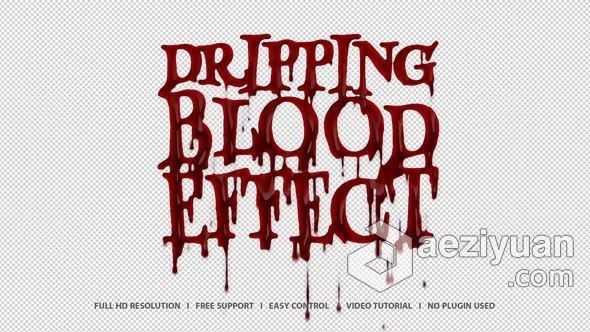 PR模板-滴血效果标题视频字幕特效 Dripping Blood EffectPR模版,标题 - AE资源网 www.aeziyuan.com