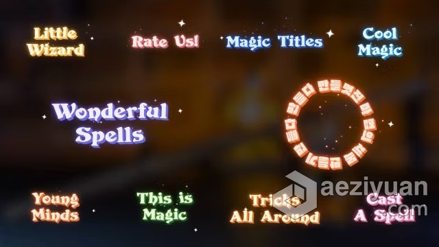 魔法主题神奇的手绘动画标题儿童活动邀请视频字幕AE模板下载 Magic TitlesAE模板,标题 - AE资源网 www.aeziyuan.com