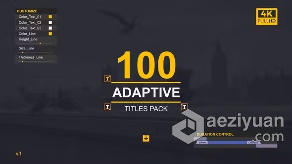 100组动画文字标题自适应AE模板下载 Adaptive Titles PackAE模版,标题 - AE资源网 www.aeziyuan.com