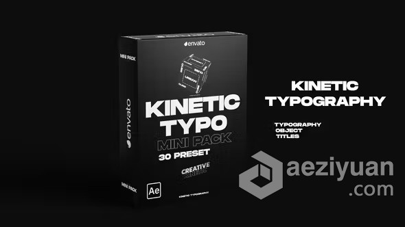 创意排版文本动画视频AE模板下载 Kinetic Typography Mini PackAE模版,标题 - AE资源网 www.aeziyuan.com