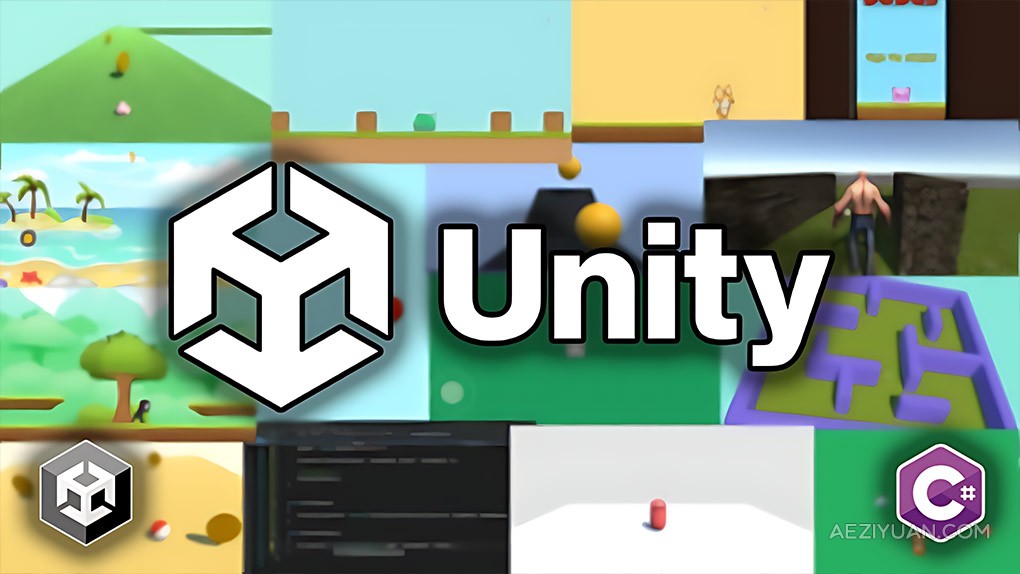 30天掌握Unity游戏开发制作25个以上游戏项目视频教程Unity,Unity教程,Unity视频教程,游戏开发 - AE资源网 www.aeziyuan.com