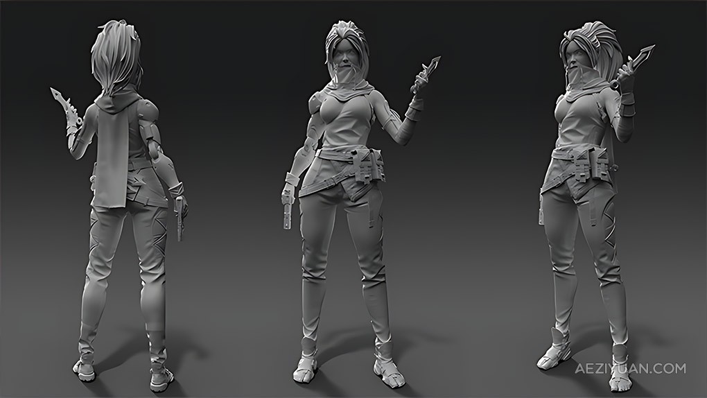 ZBrush 3A级游戏角色高精度建模制作视频教程ZBrush,ZBrush教程,3D动画 - AE资源网 www.aeziyuan.com