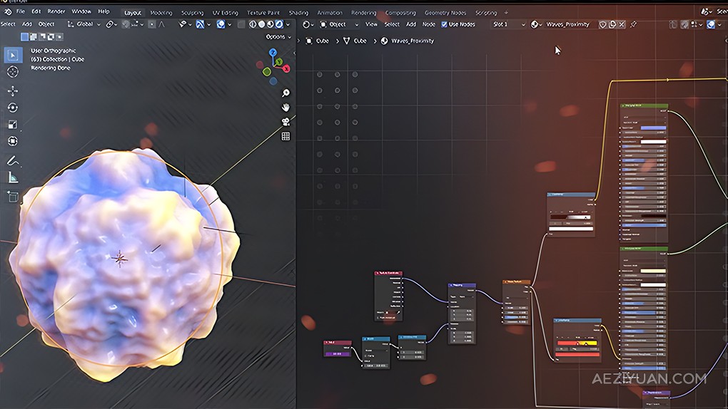 Blender程序化材质制作核心技术视频教程 Procedural Materials In Blender CourseBlender,Blender教程,blender建模教程,Blender场景教程 - AE资源网 www.aeziyuan.com