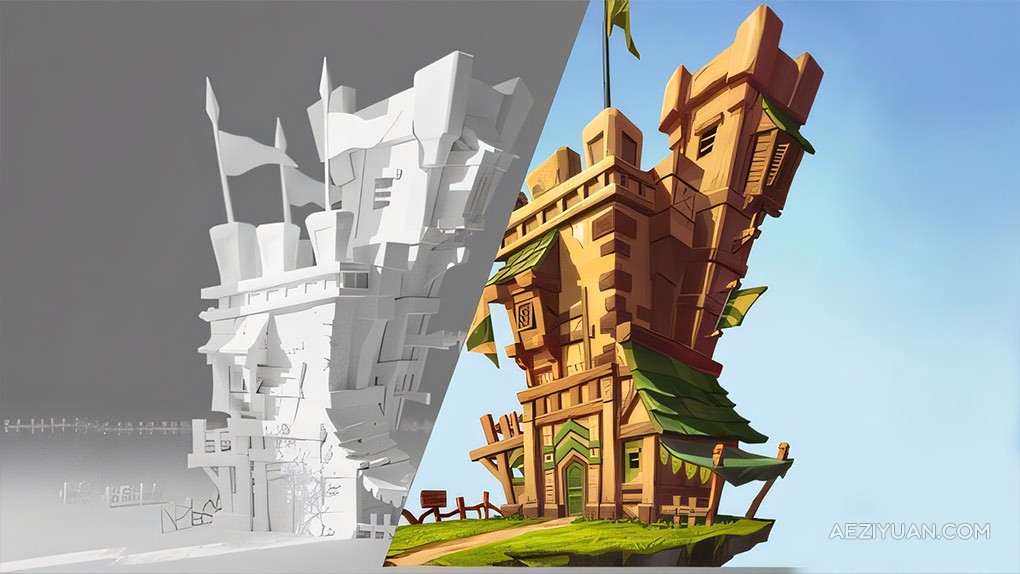 Blender 4.1城堡游戏资产纹理绘制视频教程 Texture Paint A Castle In BlenderBlender,Blender教程,blender建模教程,Blender场景教程 - AE资源网 www.aeziyuan.com