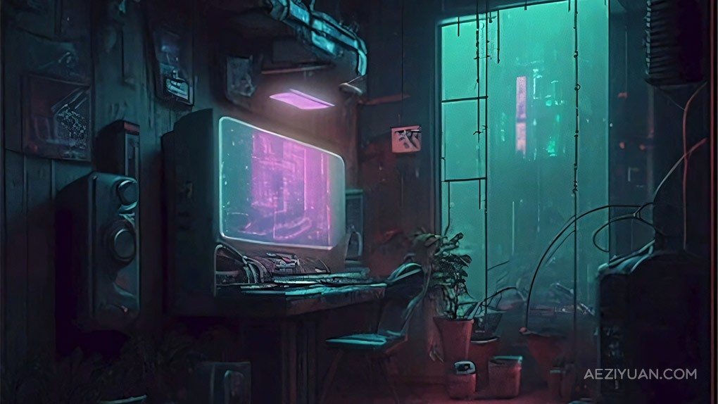 Blender赛博朋克主题房间建模制作视频教程 Designing a Room with Cyberpunk ThemesBlender,Blender教程,blender建模教程,Blender场景教程 - AE资源网 www.aeziyuan.com