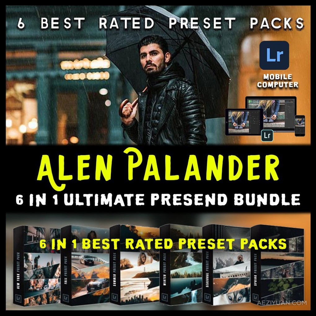 74款INS网红油管大神 Alen Palander 人文风光旅拍肖像四季纽约6套Lightroom 预设合集 Ultimate Preset Bundle – 74 Premium PresetsLightroom预设,LR预设,人文风光,旅拍摄影,调色预设 - AE资源网 www.aeziyuan.com