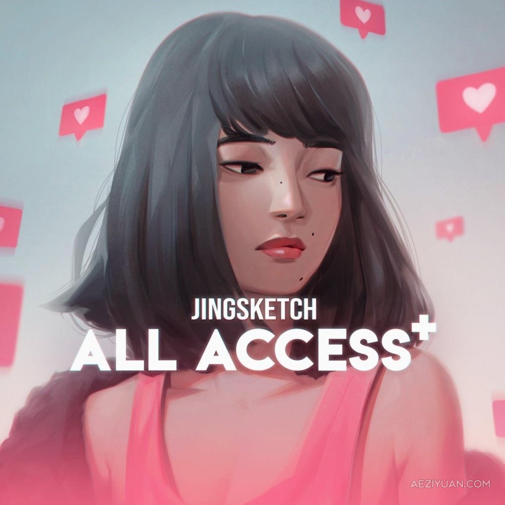 Jingsketch出品数字绘画艺术包 - 笔刷书籍插画教程合集 Jingsketch All Access+Jingsketch,绘画艺术,艺术,笔刷,书籍 - AE资源网 www.aeziyuan.com