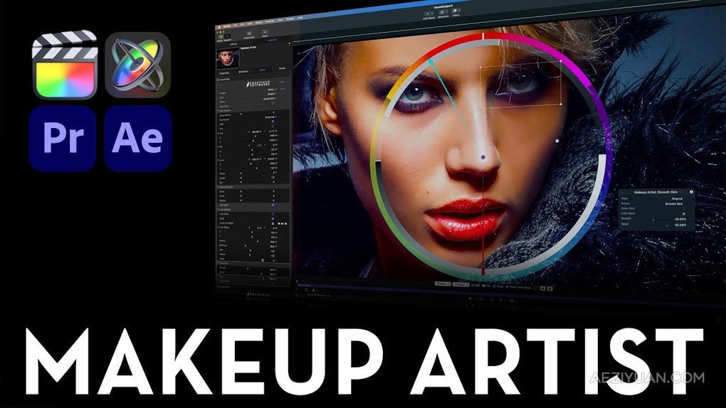 AI智能化妆师皮肤修饰磨皮美容插件FCPX/AE/PR插件 Makeup Artist 3.5化妆师,皮肤,修饰,makeup,artist - AE资源网 www.aeziyuan.com