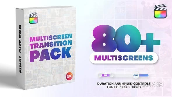 84个创意动态分屏展示转场过渡效果预设FCPX插件 Multiscreen Transitions Pack创意,动态,展示,转场,预设 - AE资源网 www.aeziyuan.com