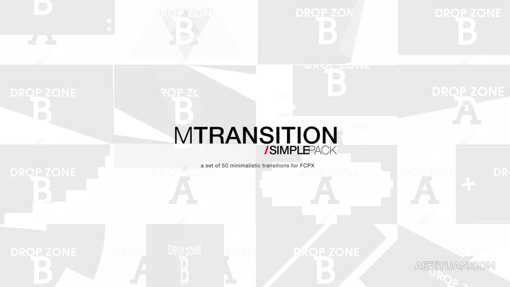 50种优雅简洁图形分割遮罩切片转场动画FCPX插件 motionVFX – mTransition Simple Pack - AE资源网 www.aeziyuan.com