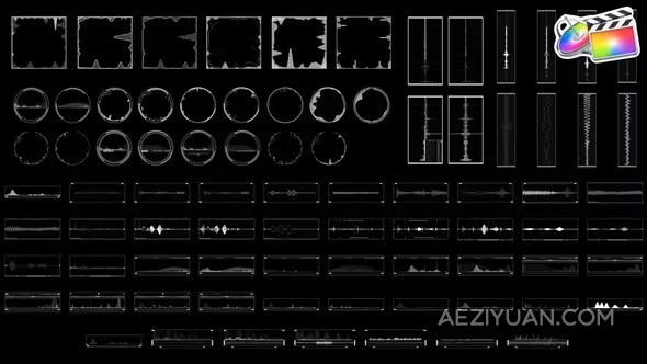 82个音乐音频波形元素信息图表图形动画FCPX插件 Infographic Elements Audio Motion - AE资源网 www.aeziyuan.com