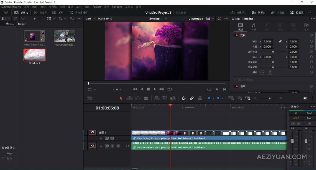 达芬奇调色剪辑软件专业版 Davinci Resolve Studio 19.0b4 Build 43 Win/Mac中文版达芬奇,调色,剪辑,软件,专业版 - AE资源网 www.aeziyuan.com