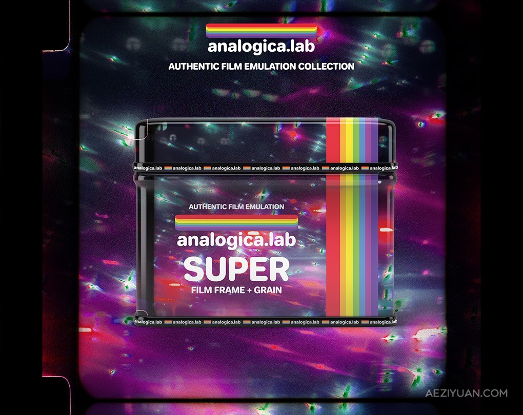 复古胶片颗粒模拟Super8/16MM视频调色叠加PNG边框素材 Analogica Lab – Super Film Frame + Grain图片素材,胶片模拟,胶片颗粒 - AE资源网 www.aeziyuan.com