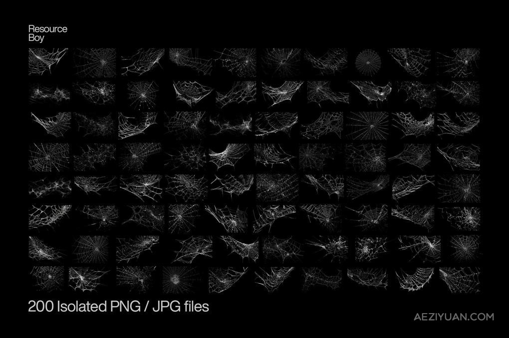 200款蛛丝蜘蛛网残破荒芜场景设计图片素材 200 Spider Web Textures图片素材,蛛丝蛛网,PNG素材 - AE资源网 www.aeziyuan.com